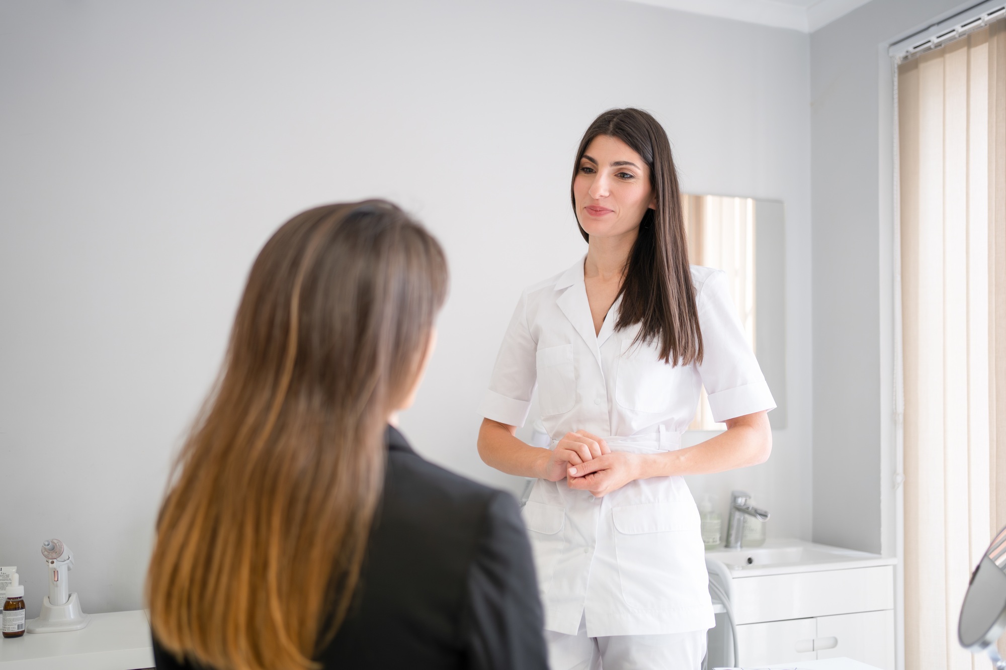 Consultation in cosmetology clinic